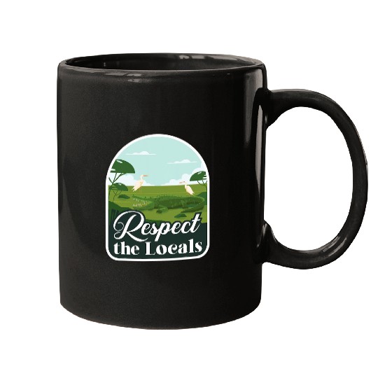 Alligator Pet Florida Alligator Crocodile Respect The Locals Mugs