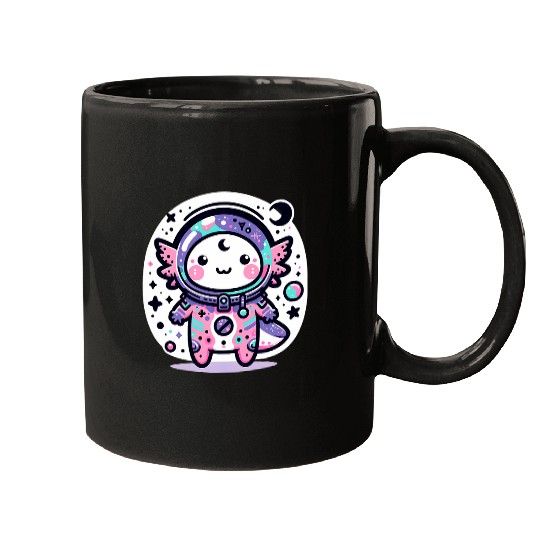 Axolotls Pet Kawaii Astro Axolotls Exploring Cosmic Galaxies 1 Mugs