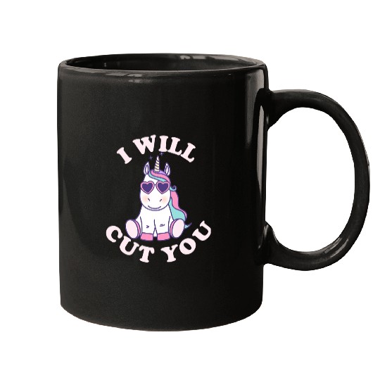 Unicorn Pet I Will Cut You Stabby Unicorn Fitted Cute Magic Mugs
