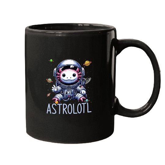 Axolotls Pet Astrolotl Astronaut Axolotls Lovers Aquatic Salamander Mugs