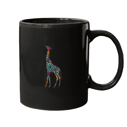 Giraffe Pet Mandala Giraffe Geometric Pattern Art Mandala Animal Mugs