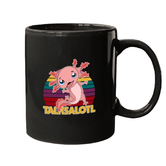 Axolotls Pet Retro Exotic Animal Salamander Talksalotl Funny Axolotls Mugs