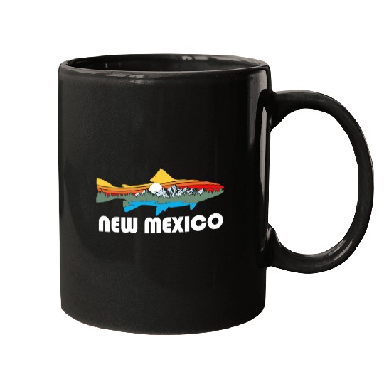Fishing Fun New Mexico Artistic Trout Nature Outdoor Fish Fishing Mugs