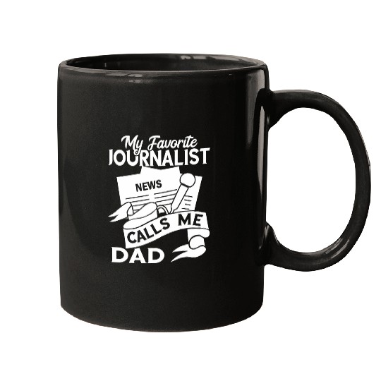 Mens Journalist Dad Author Microphone Author Journalism News Mugs