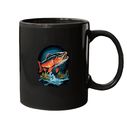 Fishing Fun Fly Fishing Arctic Char Brook Trout Fish 10 Mugs