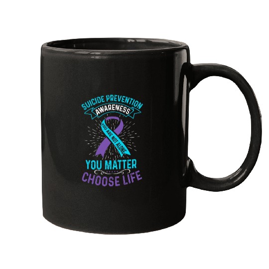 suicides Prevention 988 Ribbon You Are Not Alone Choose Life Mugs