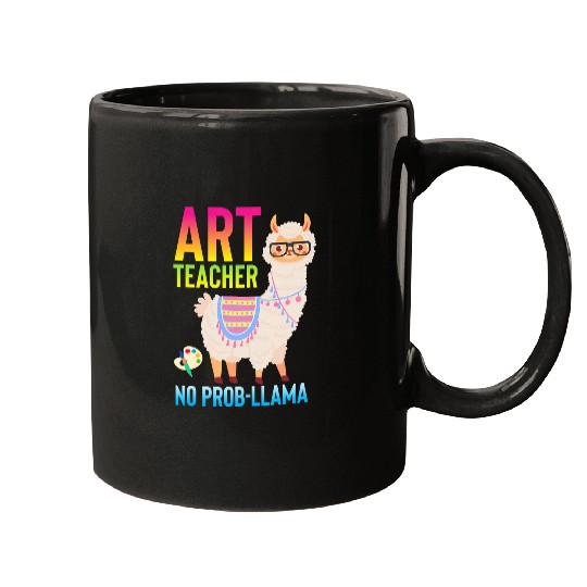 Llama Pet Funny Art Class Teacher No ProbLlama Llama Lover Gag Mugs