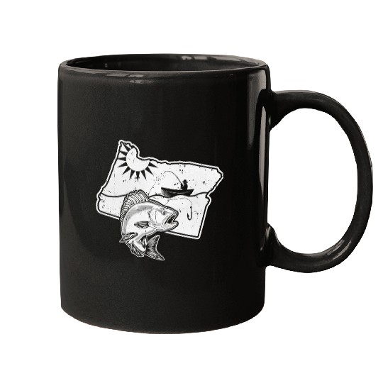 Fishing Fun Retro Fishing Oregon State Mountain Mugs