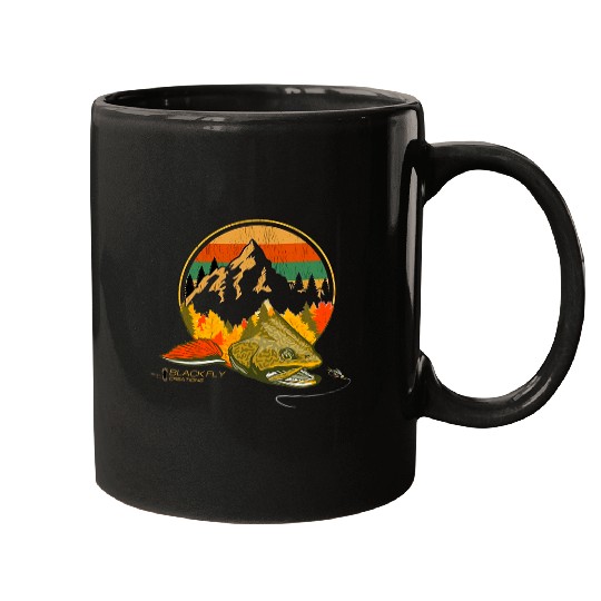 Fishing Fun Retro Fly Fishings Gifts Mountain Brook Trout Mugs
