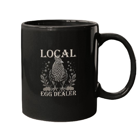 Chicken Pet Local Egg dealers Funny Chicken Lover Bleached Farm Farmer 8 Mugs