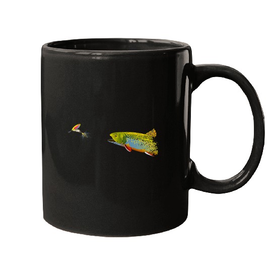 Fishing Fun Fly Fishing Brook Trout Graphic For Fisherman Mugs