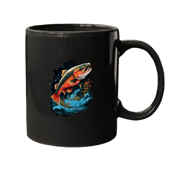 Fishing Fun Fly Fishing Arctic Char Brook Trout Fish 1 Mugs