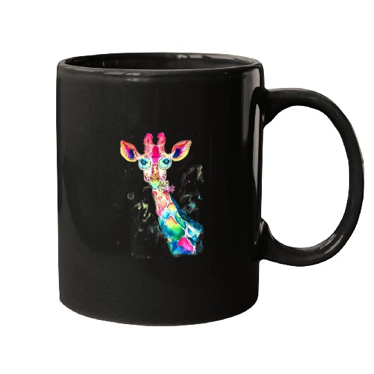 Giraffe Pet Bright Watercolor Giraffes Art Gift Design Mugs