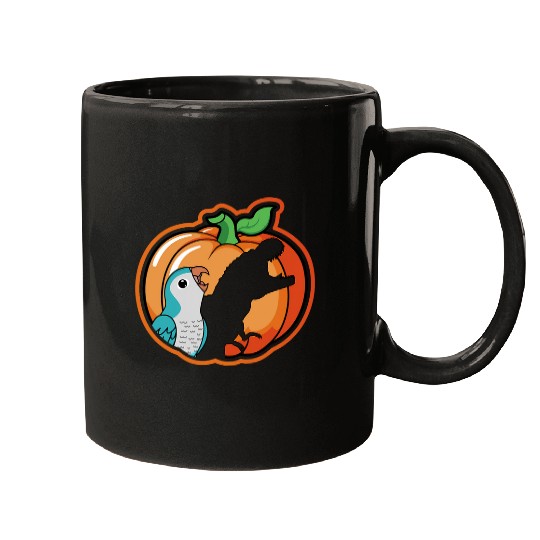 Pumpkin Parrot 2T Rex Shadow I Blue Monk Parakeet Quaker Mugs