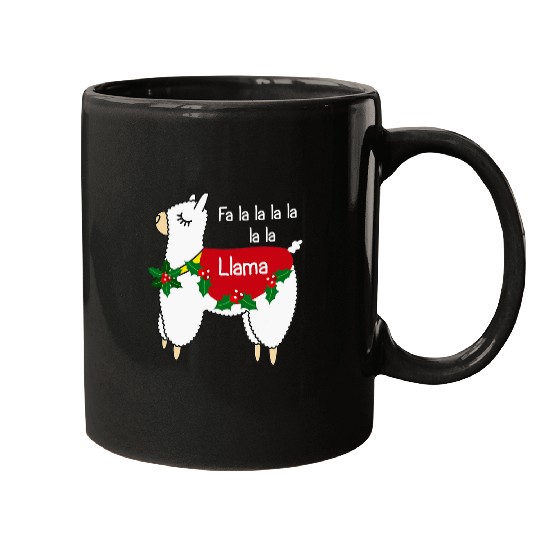 Llama Pet Christmas Fa La La La xmass Mugs