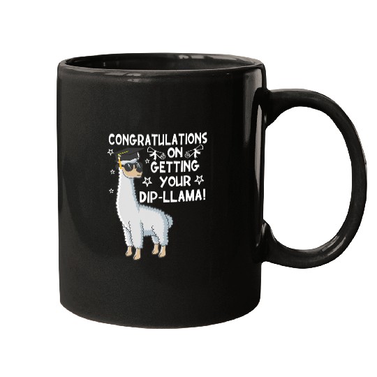 Llama Pet Funny Congratulations on DipLlama Graduation Mugs