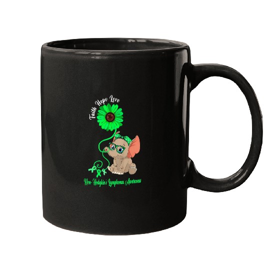Elephant Mammal NonHodgkins Lymphoma Awareness Elephant Faith Hope Love Mugs