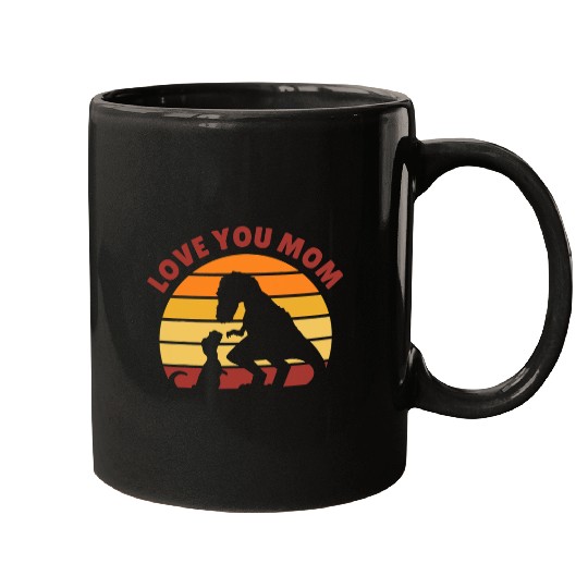 Dinosaur Pet Love you Mom Trex Mom Daughter Mom Son Mugs