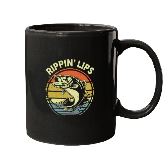 Fishing Fun Ripping Lips Bass Fish Men Women Funny Fishing Mugs