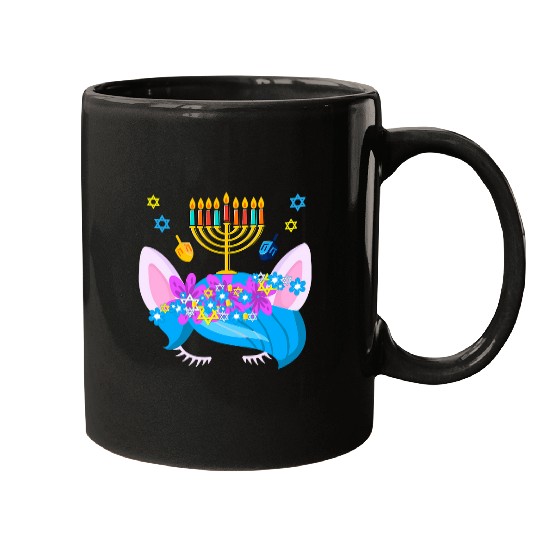 Unicorn Pet Floral Unicorn Menorah Hanukkah xmass Jewish Menorah Unicorn 5 Mugs