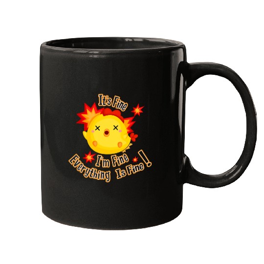 Chicken Pet Its Fine Im Fine Everything Is Fine Funny Chicken Peckers Mugs