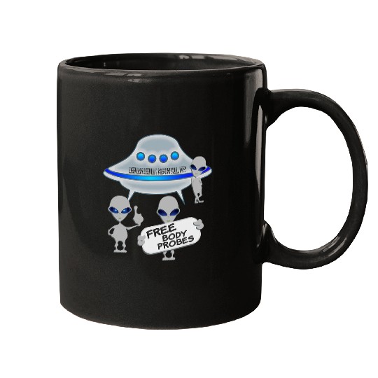 Aliens UFO Alien Space Ship frees Body Probe Women Men Area 51 Mugs
