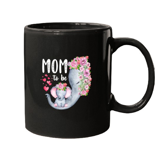 Elephant Mammal mom to be elephant baby shower floral Mugs