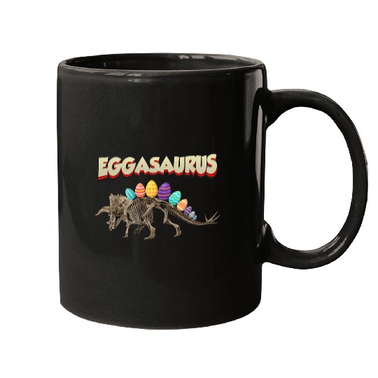 Dinosaur Pet Eggasaurus Stegosaurus Egg Funny Dinosaur Easter Boys Men 2 Mugs