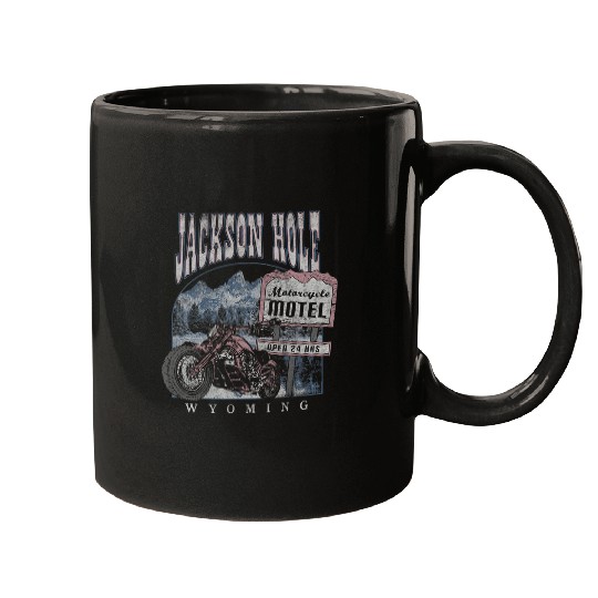 Jackson Hole Wyoming Motorcycle Motel Mugs
