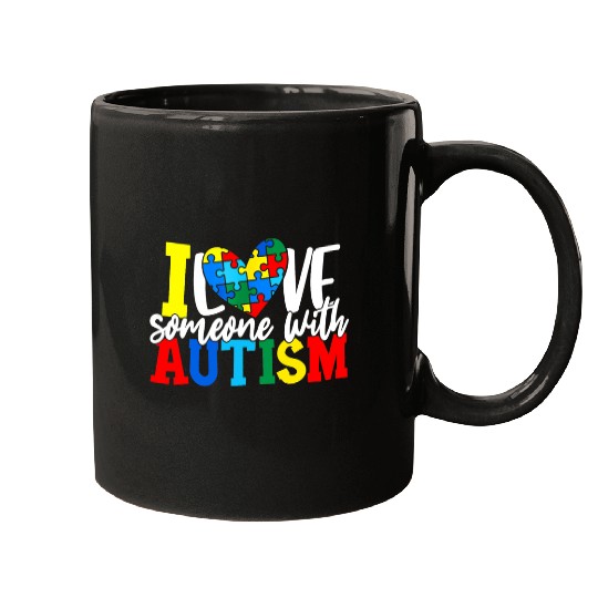 Autism Puzzle I Love Someone With Autism Autistic Awareness Mugs