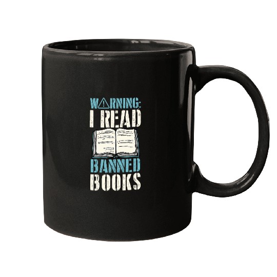 Book Fun Warning I Read Banned Books School Reference Librarian 0 Mugs