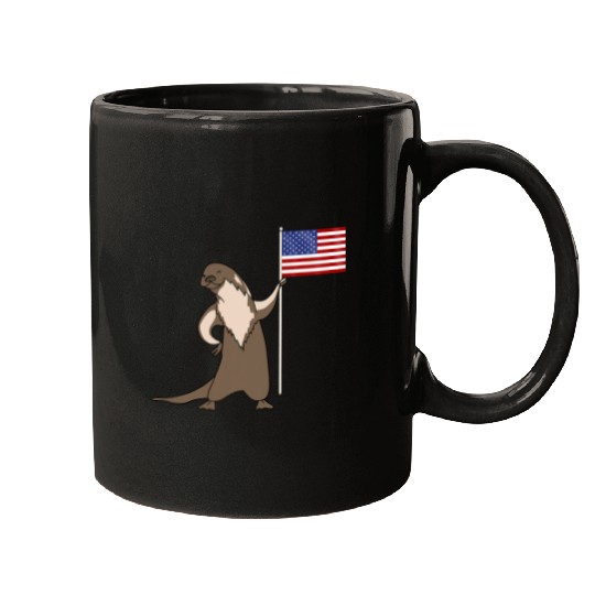 Ferret Pet Mom Dad Mustela Nigripes 4th July Mugs