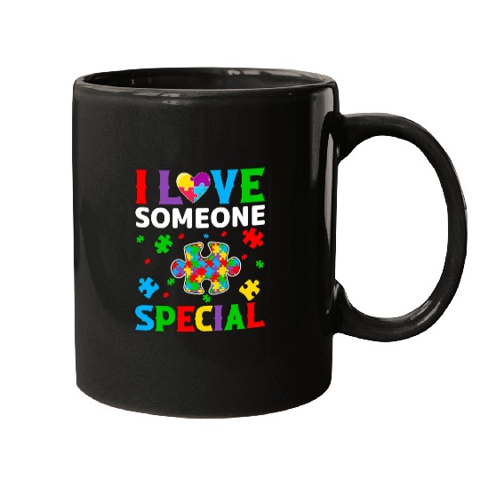Autism Puzzle I Love Someone with Autism Awareness Men Women Kids 9 Mugs
