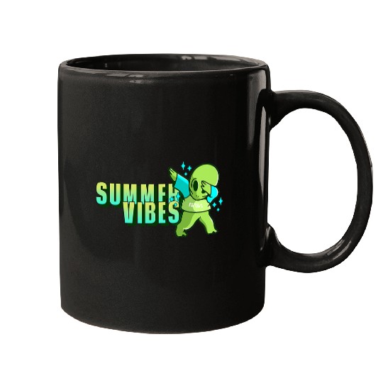 Aliens UFO Funny  Alien Summer Vibes UFO Vacay Mode Holiday Nasa Mugs