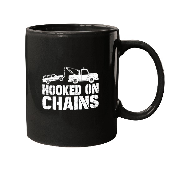 Tow Wrecker Towing Funny Tow Truck Driver Hooked On Chains Mugs