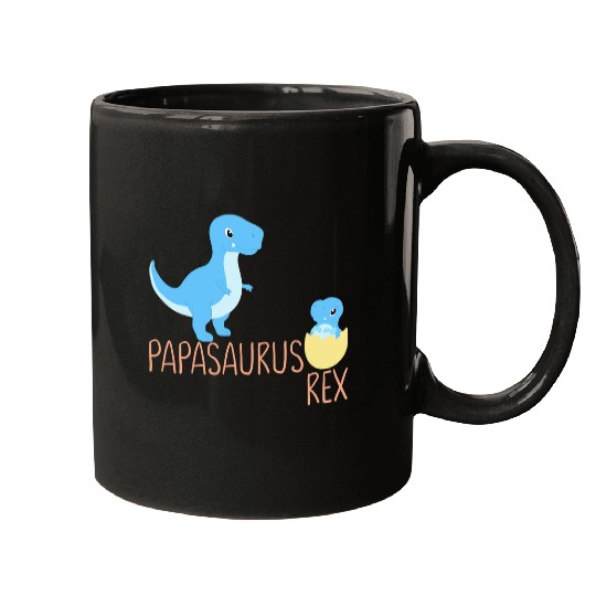 Dinosaur Pet Papasaurus Babysaurus Daddy Mugs