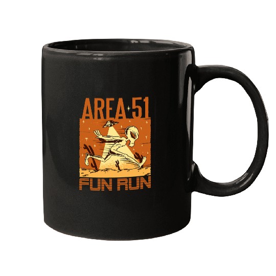 Aliens UFO Area 51 Fun Run 2I Running Aliens UFO Mugs