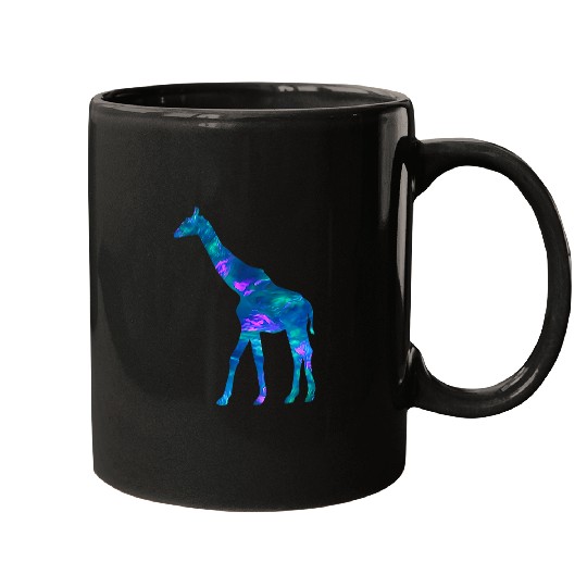 Giraffe Pet Cyan Blue Violet teal Giraffes For Animals Lover Mugs