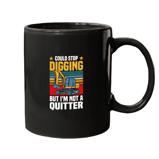 Excavator Fun Heavy Machinery Operator Backhoe Excavator Sand Digger 6 Mugs
