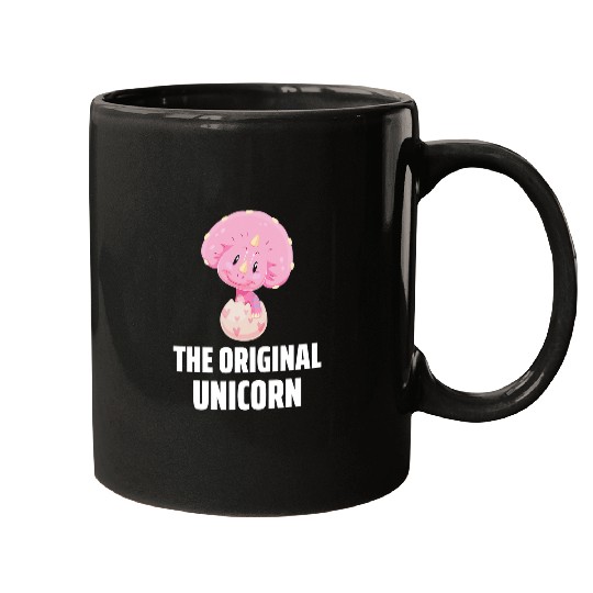 Unicorn Pet The Original Unicorn Pink Baby Triceratops Dinosaur Pun Dino Mugs