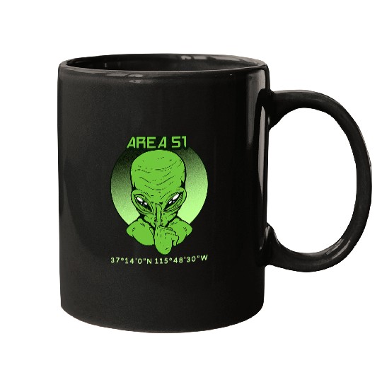 Aliens UFO Area 51 T Roswell Coordinates UFO Alien UFO Flying Saucer Mugs
