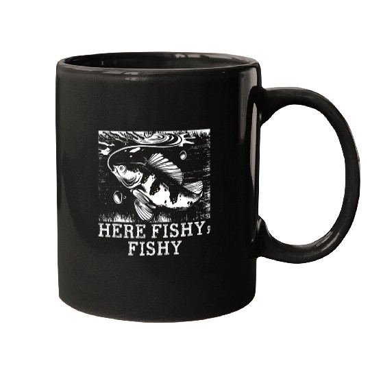 Fishing Fun Heere Fishy Fishy Ocean Fishing Sea Fisherman Happiness 6 Mugs