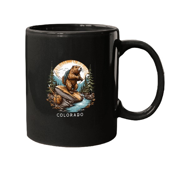 Beaver Pet Colorado Beaver Rocky Mountain Hiking Mugs