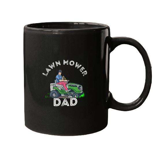 Lawn Mower Fun Mens Lawn Mower Dad Lawn Mowing Gardener Landscaper Father Mugs