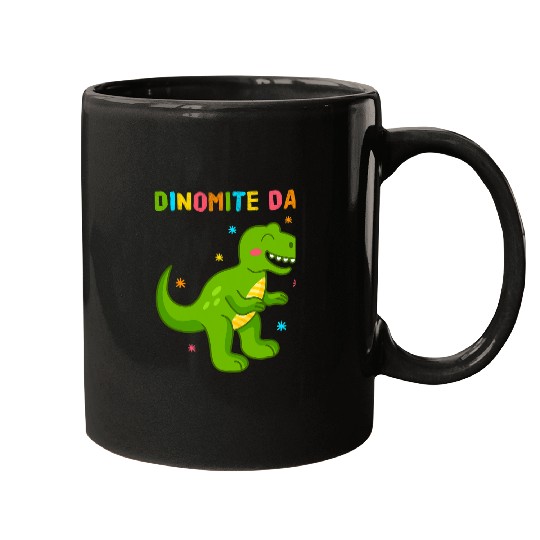 Dinosaur Pet Fathers Day Gift Cute TRex Funny Tyrannosaurus Dinomite Dad Mugs