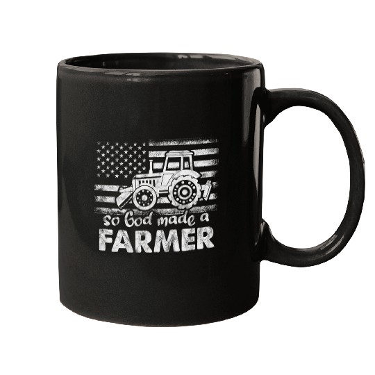 Tractor Fun driving Farmer American USA Flag Farming Tractor Distressed Mugs