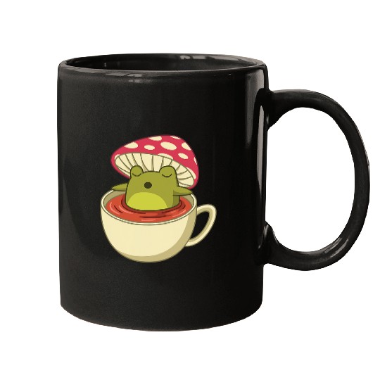 Frog Pet Cottagecore Mushroom Forest Frog Toad Tea Mycology Fungus Mugs
