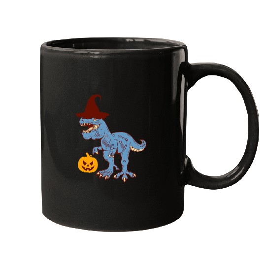 Dinosaur Pet Skull Riding Mummy Dinosaur T rexs Halloween Funny Pumpkin 3 Mugs