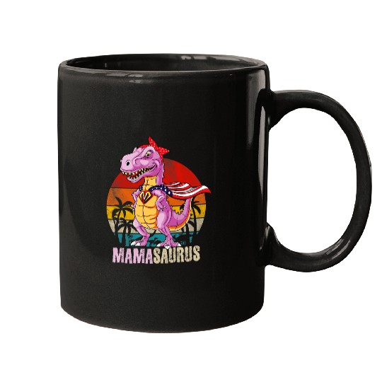 Dinosaur Pet Mamasaurus Funny T rexs Dinosaur Mama Saurus Family Matching 1 Mugs