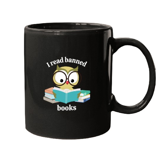 Book Fun I read banned books week librarian reader owl Mugs
